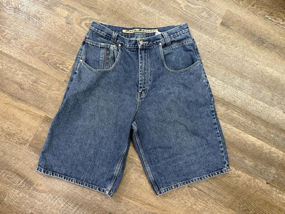 Vintage Y2K Paco Sport Baggy Denim Shorts Size 34 Skater Hip Hop 100% Cotton